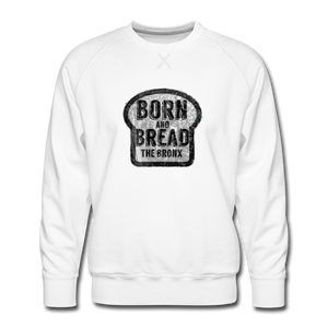 Men’s Premium Sweatshirt with Born and Bread "The Bronx" logo in front - white