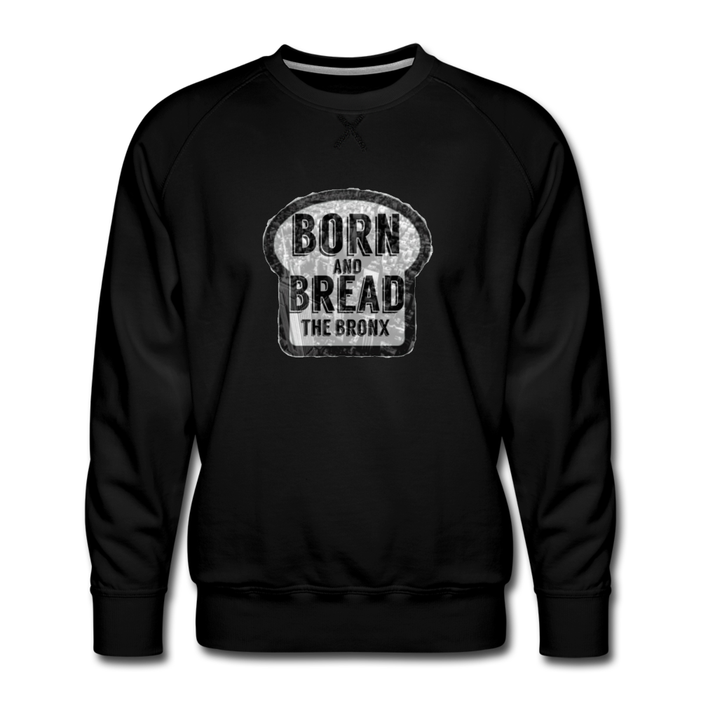 Men’s Premium Sweatshirt with Born and Bread "The Bronx" logo in front - black
