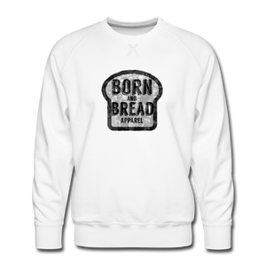 Men’s Premium Sweatshirt with Born and Bread Apparel logo in front - white