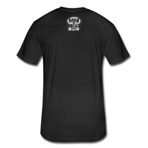 Fitted Cotton/Poly T-Shirt by Next Level with "Uptown" in front and logo on the back - black