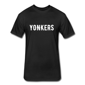 Fitted Cotton/Poly T-Shirt by Next Level with "Yonkers" in front and logo on the back - black