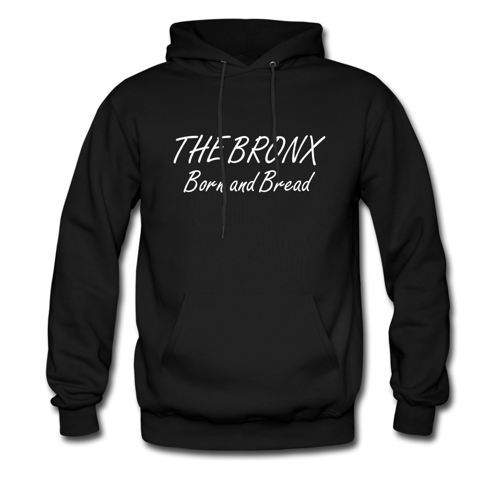 Men’s Premium Hoodie with "The Bronx Born and Bread" in front and logo on the back - black