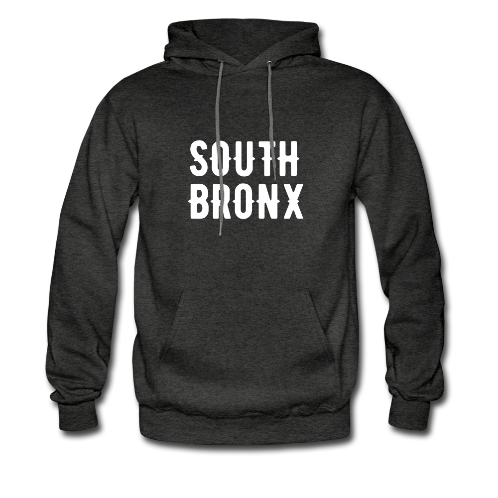 Men's Hoodie with "South Bronx" in front and Born and Bread Apparel logo on the back - charcoal gray