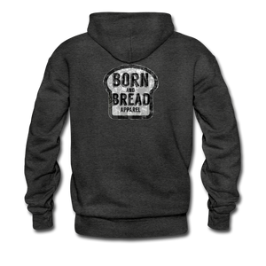 Men's Hoodie with "South Bronx" in front and Born and Bread Apparel logo on the back - charcoal gray