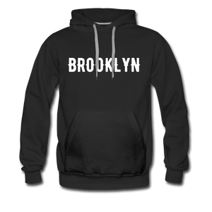 Exclusive Men’s Premium Hoodie with "Brooklyn" in front and Born and Bread Brooklyn logo on the back - black