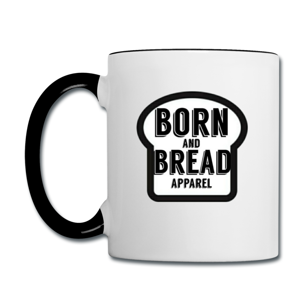 Contrast Coffee Mug with Born and Bread Apparel logo - white/black