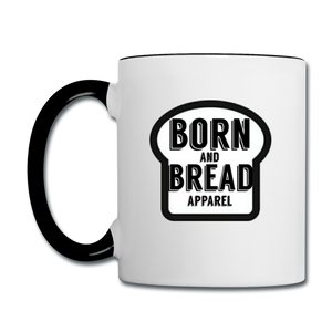 Contrast Coffee Mug with Born and Bread Apparel logo - white/black