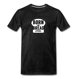 Men's Black Premium T-Shirt with Born and Bread Apparel logo in front - charcoal gray