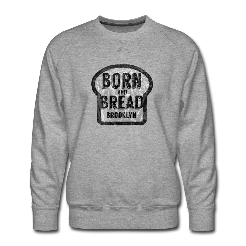 Men’s Premium Sweatshirt with Born and Bread "Brooklyn" logo in front - heather gray