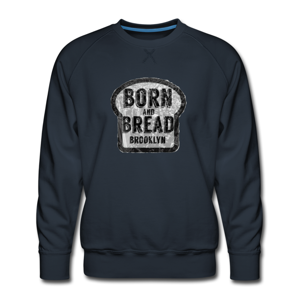 Men’s Premium Sweatshirt with Born and Bread "Brooklyn" logo in front - navy