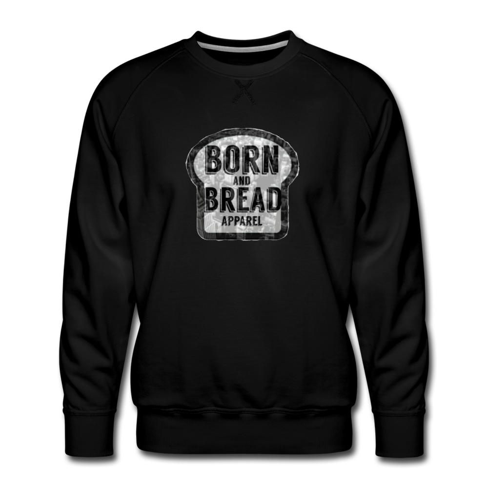 Men’s Premium Sweatshirt with Born and Bread Apparel logo in front - black