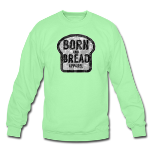 Unisex Crewneck Sweatshirt with Born and Bread Apparel logo in front - lime