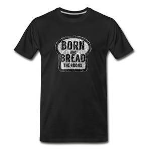 Men's Premium T-Shirt with Born and Bread "The Bronx" in the front - black