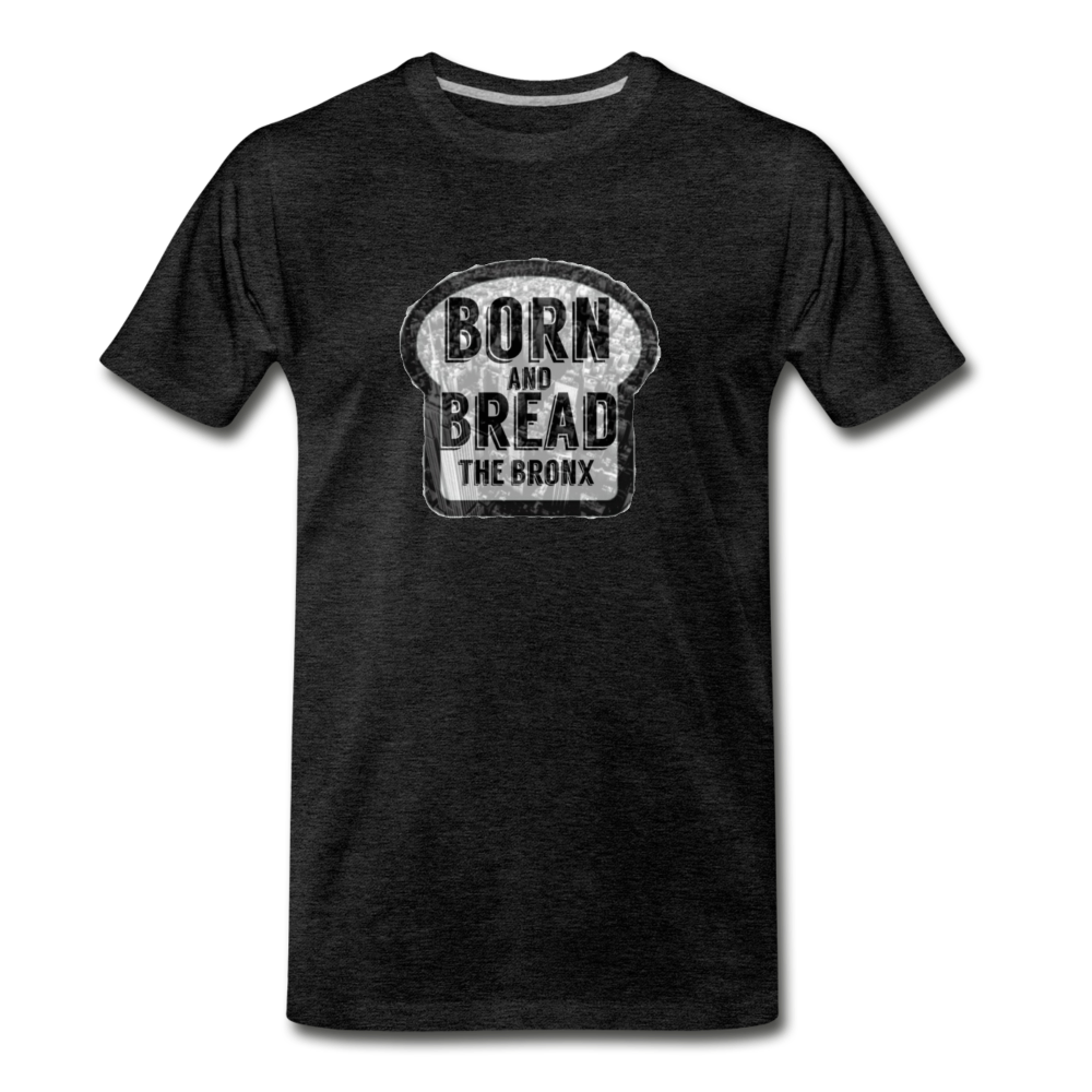 Men's Premium T-Shirt with Born and Bread "The Bronx" in the front - charcoal gray