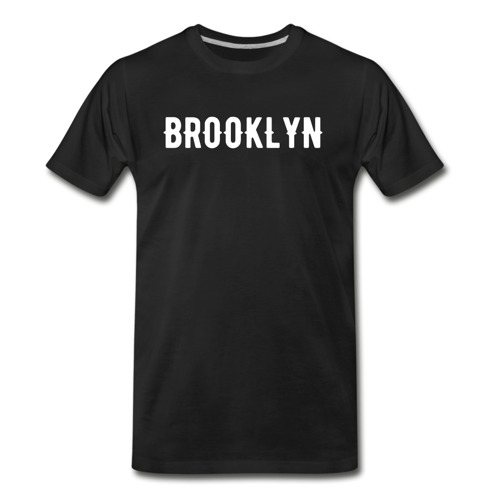 Men's Premium T-Shirt with "Brooklyn" in front and logo on the back - black