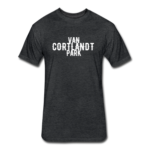 Fitted Cotton/Poly T-Shirt by Next Level with "Van Cortlandt Park" in front and logo on the back - heather black