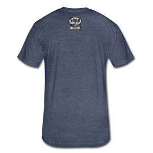 Fitted Cotton/Poly T-Shirt by Next Level with "Van Cortlandt Park" in front and logo on the back - heather navy
