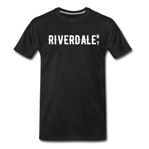 Men's Premium T-Shirt with "RiverdaleNY" in front and logo on the back - black