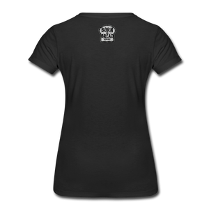 Women’s Premium T-Shirt with "RiverdaleNY" in front and logo on the back - black
