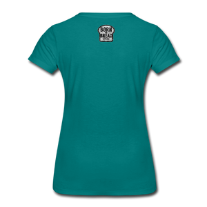 Women’s Premium T-Shirt with "RiverdaleNY" in front and logo on the back - teal