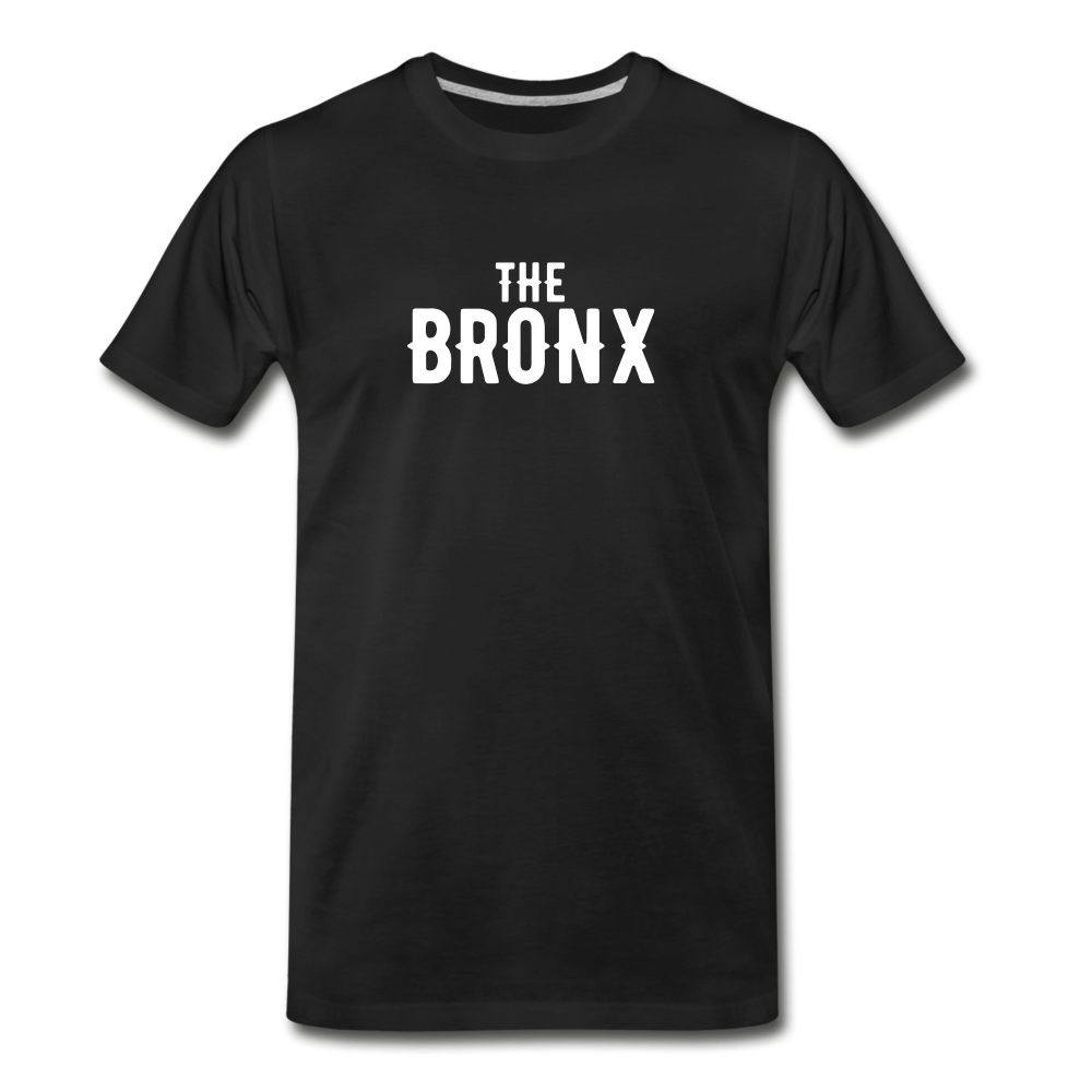 Men's Premium T-Shirt with "The Bronx" in front and logo on the back - black