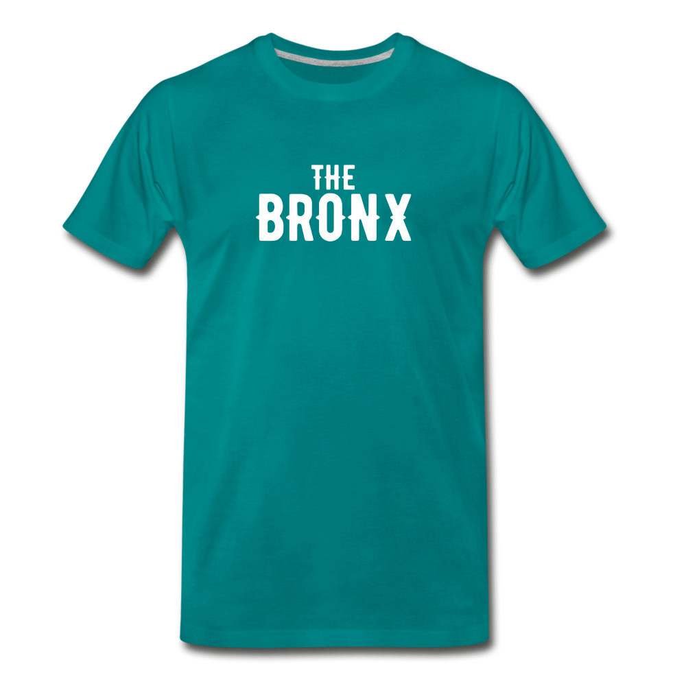 Men's Premium T-Shirt with "The Bronx" in front and logo on the back - teal
