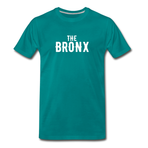 Men's Premium T-Shirt with "The Bronx" in front and logo on the back - teal