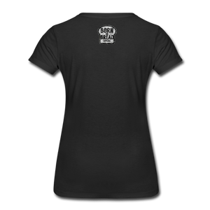 Women’s Premium T-Shirt with "The Bronx" in front and logo on the back - black