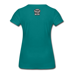 Women’s Premium T-Shirt with "The Bronx" in front and logo on the back - teal