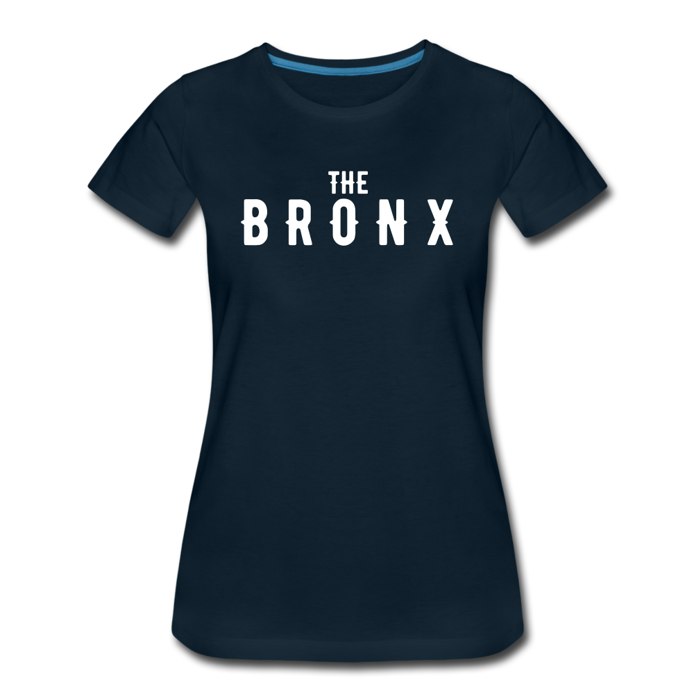 Women’s Premium T-Shirt with "The Bronx" in front and logo on the back - deep navy